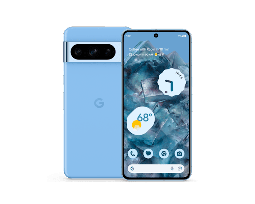  "An image showing a Google Pixel Android smartphone with a vibrant OLED display, sleek design, and advanced camera system. The device showcases the seamless integration with Google services, including Google Assistant and exclusive Pixel features, providing users with a premium Android experience."