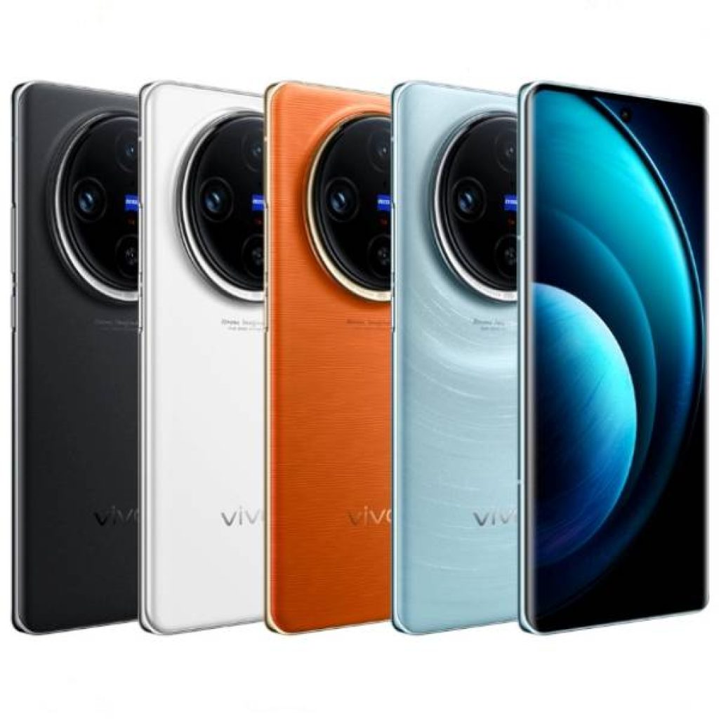 A sleek and modern smartphone, the Vivo X100, with a stunning edge-to-edge display, high-resolution camera setup, and elegant design, showcasing its advanced technology and premium build quality.